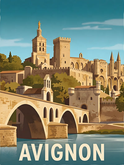 Affiche de Avignon, France - Pont Saint-Bénezet (Le Pont d'Avignon)