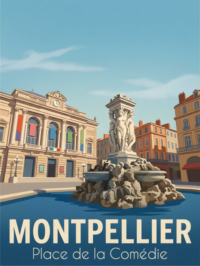 Affiche de Montpellier - Place de la Comédie