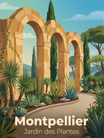 Affiche de Montpellier - Jardin des Plantes de Montpellier