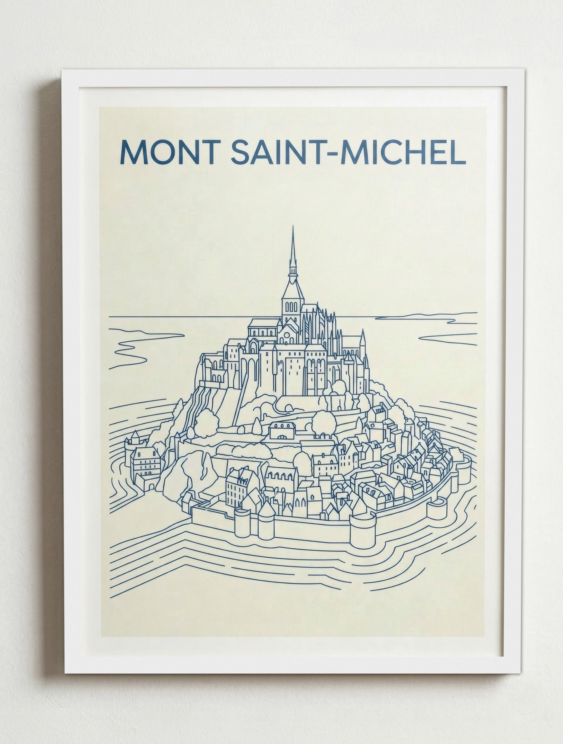 Affiche de Mont Saint-Michel – Cadre blanc