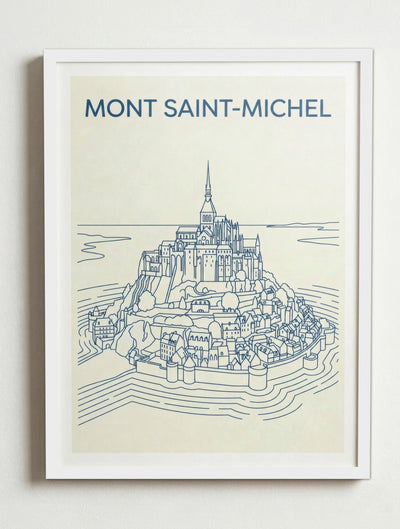 Affiche de Mont Saint-Michel – Cadre blanc