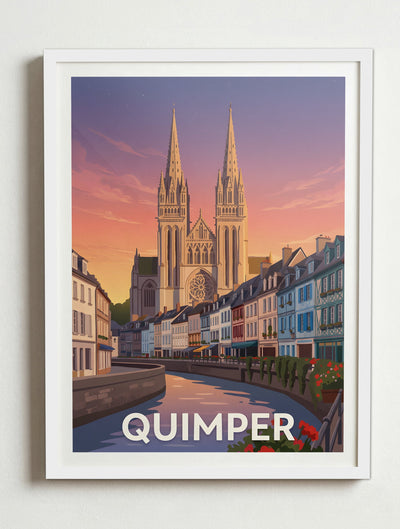 Affiche de Quimper – Cadre blanc