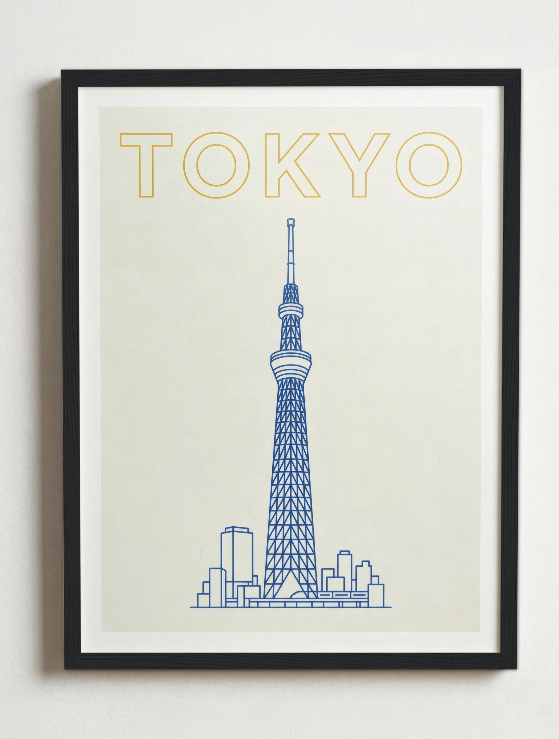 Affiche Tokyo — Tokyo Skytree | Travel Poster – Cadre noir