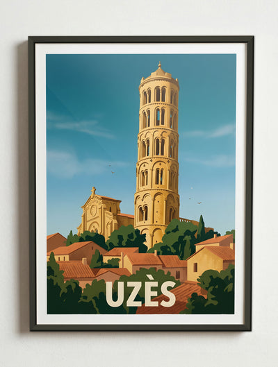 Affiche de Uzès – Cadre métal
