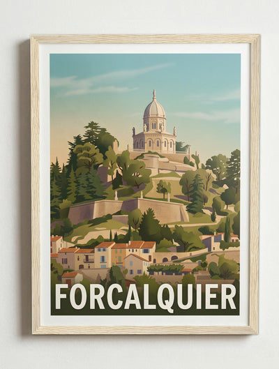 Affiche de Forcalquier - Citadelle de Forcalquier – Cadre bois