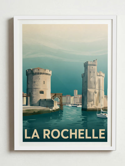 Affiche de La Rochelle - La Rochelle Vieux Port – Cadre blanc