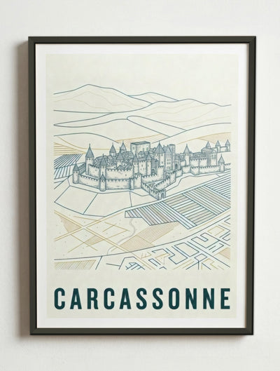 Affiche de Carcassonne – Cadre métal
