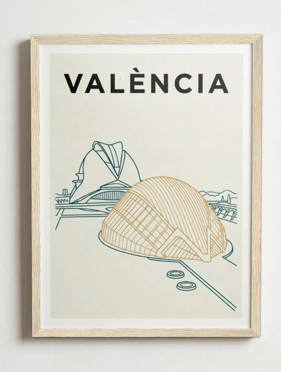 Affiche de València – Cadre bois