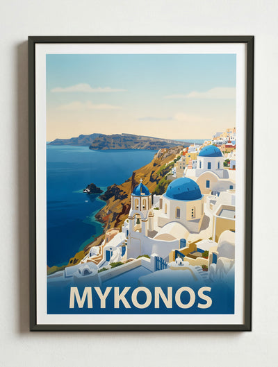 Affiche de Mykonos – Cadre métal