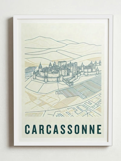 Affiche de Carcassonne – Cadre blanc