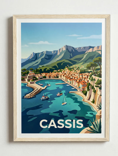 Affiche de Cassis – Cadre bois