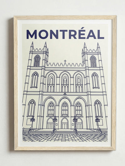 Affiche de Montréal – Cadre bois