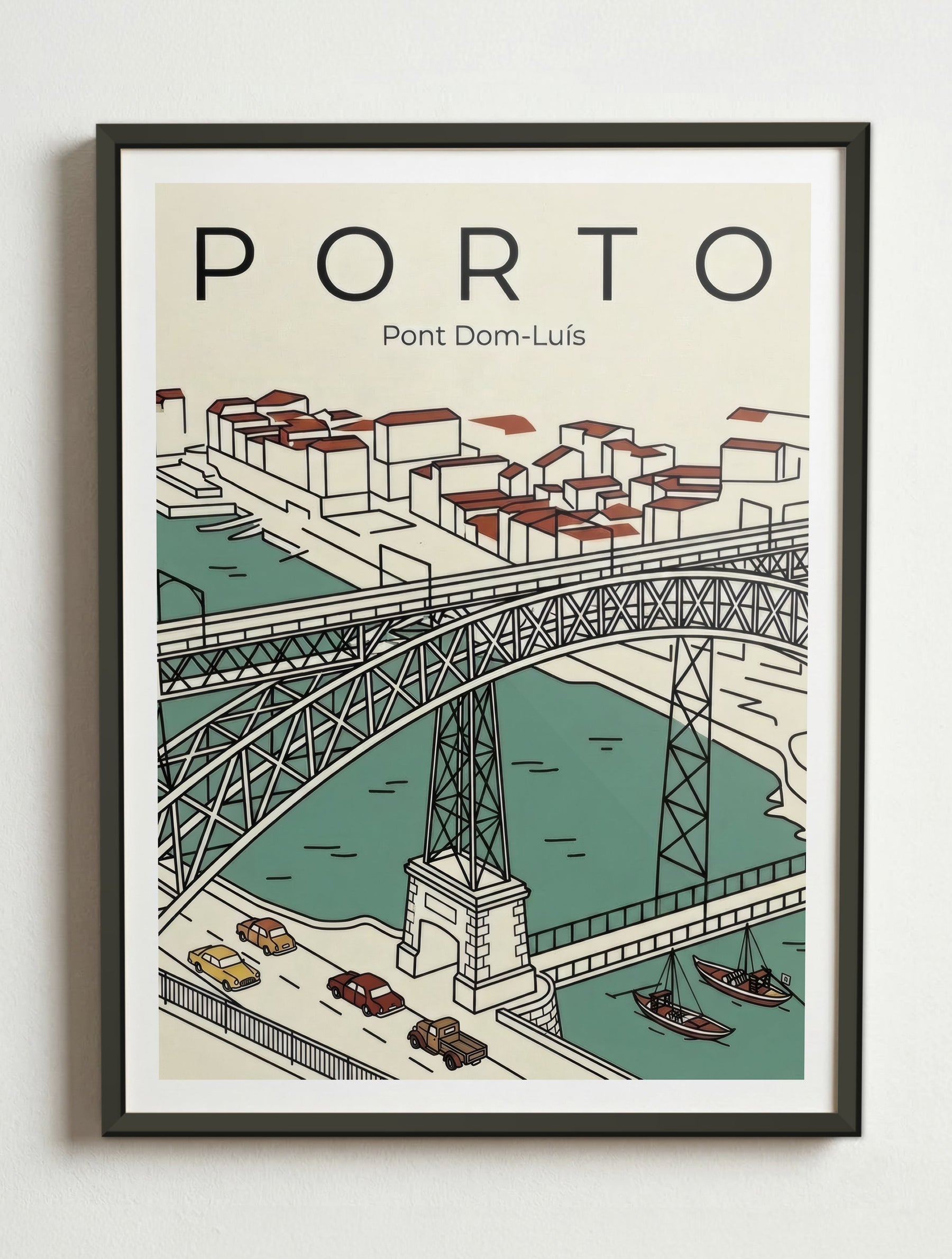 Affiche de Porto – Cadre métal