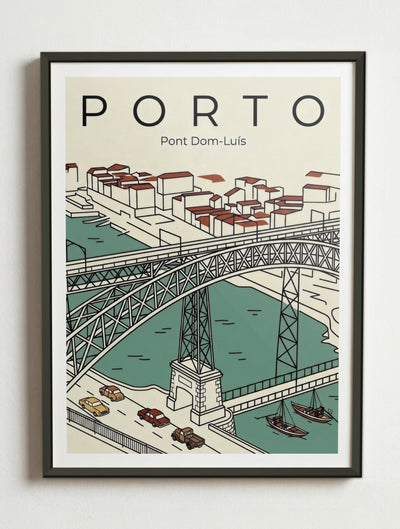 Affiche de Porto – Cadre métal