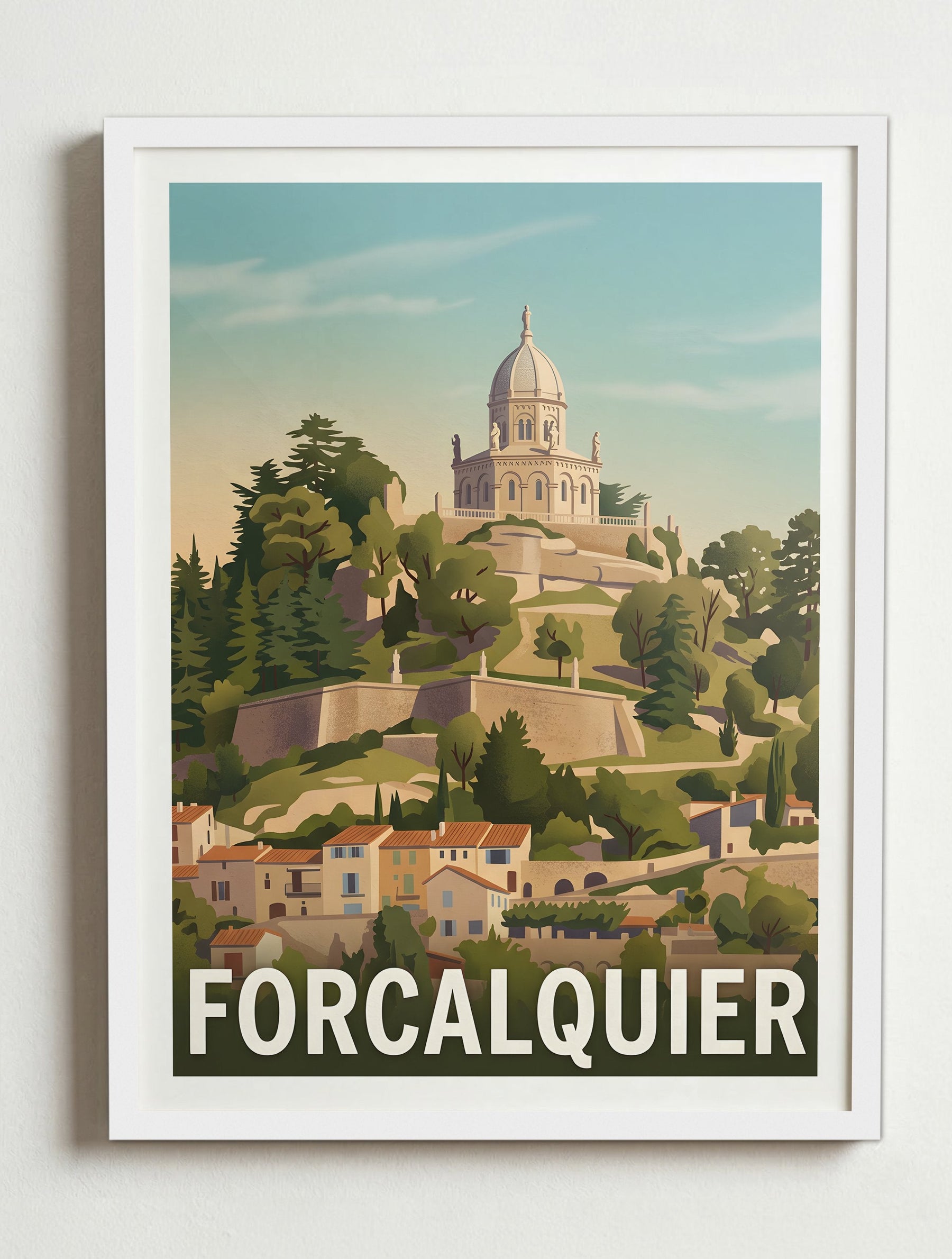 Affiche de Forcalquier - Citadelle de Forcalquier – Cadre blanc