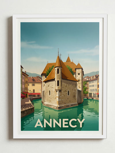 Affiche de Annecy – Cadre blanc