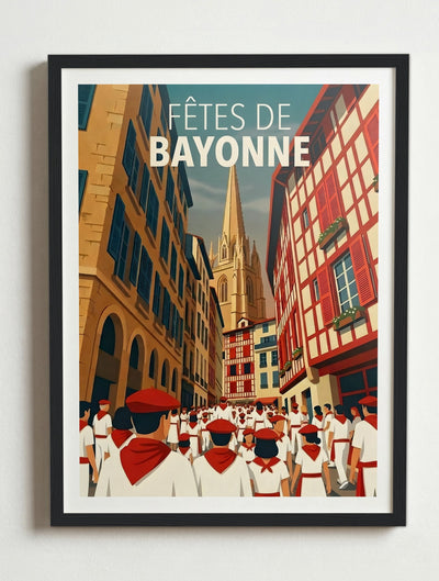Affiche de Bayonne – Cadre noir