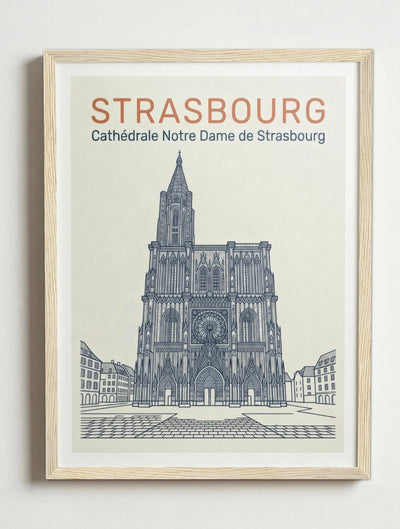 Affiche de Strasbourg – Cadre bois