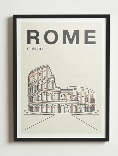 Affiche de Rome – Cadre noir