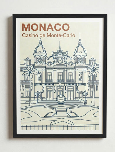 Affiche de Monaco-Ville – Cadre noir