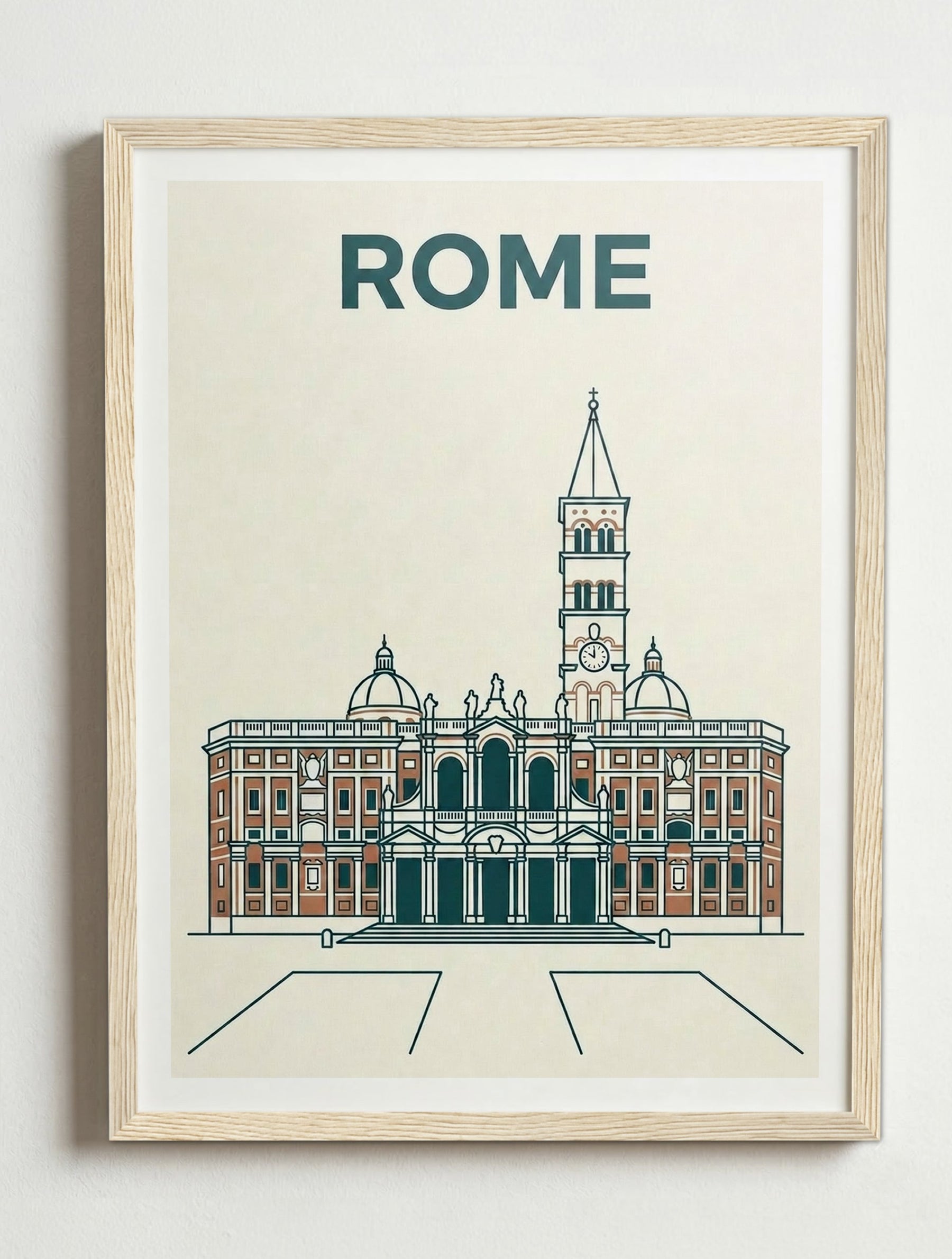 Affiche de Rome – Cadre bois