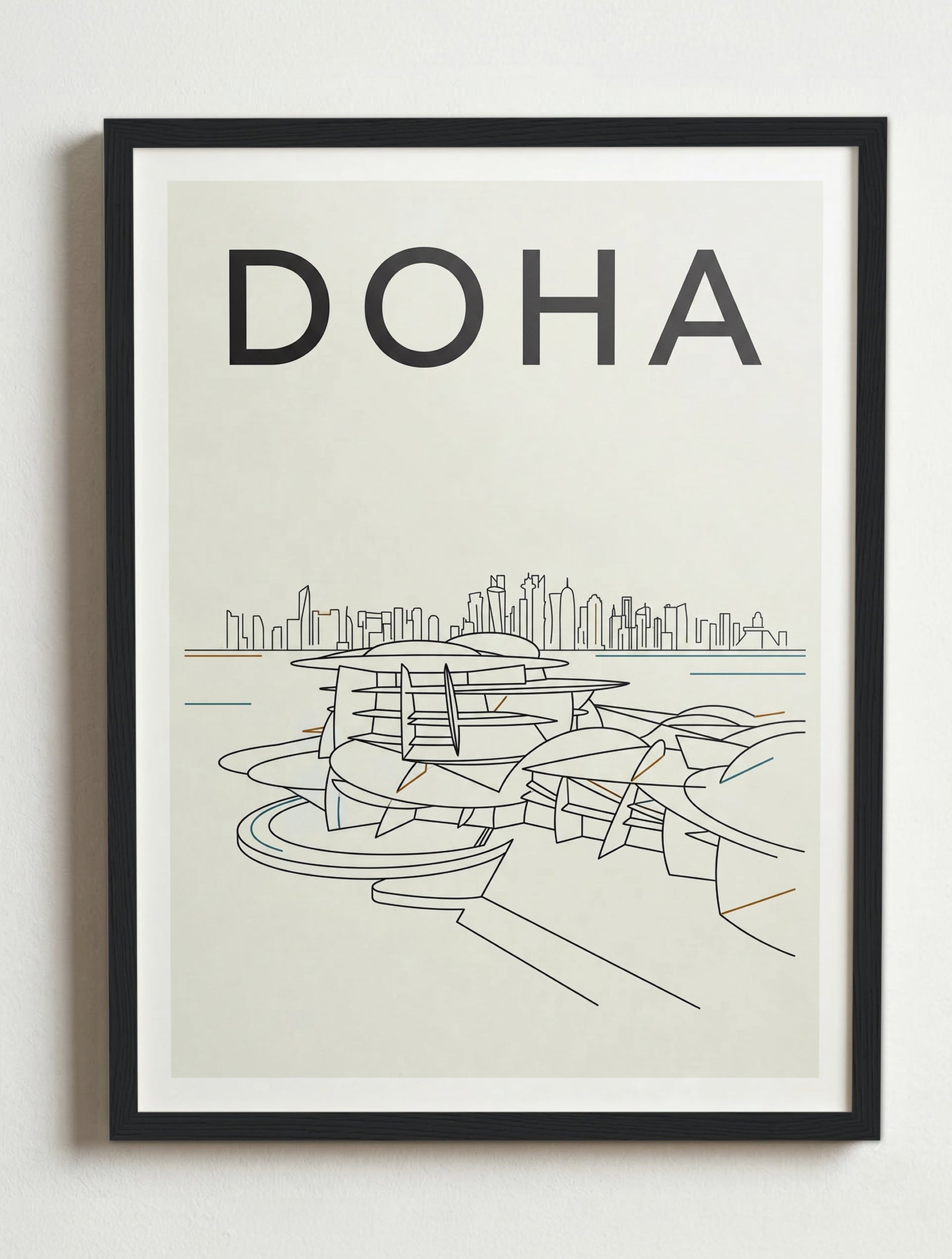 Affiche de Doha – Cadre noir