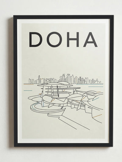 Affiche de Doha – Cadre noir