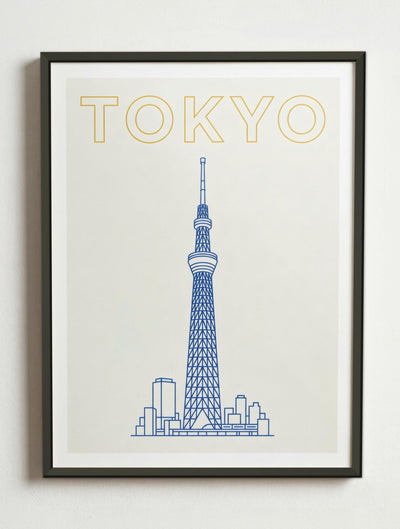 Affiche Tokyo — Tokyo Skytree | Travel Poster – Cadre métal