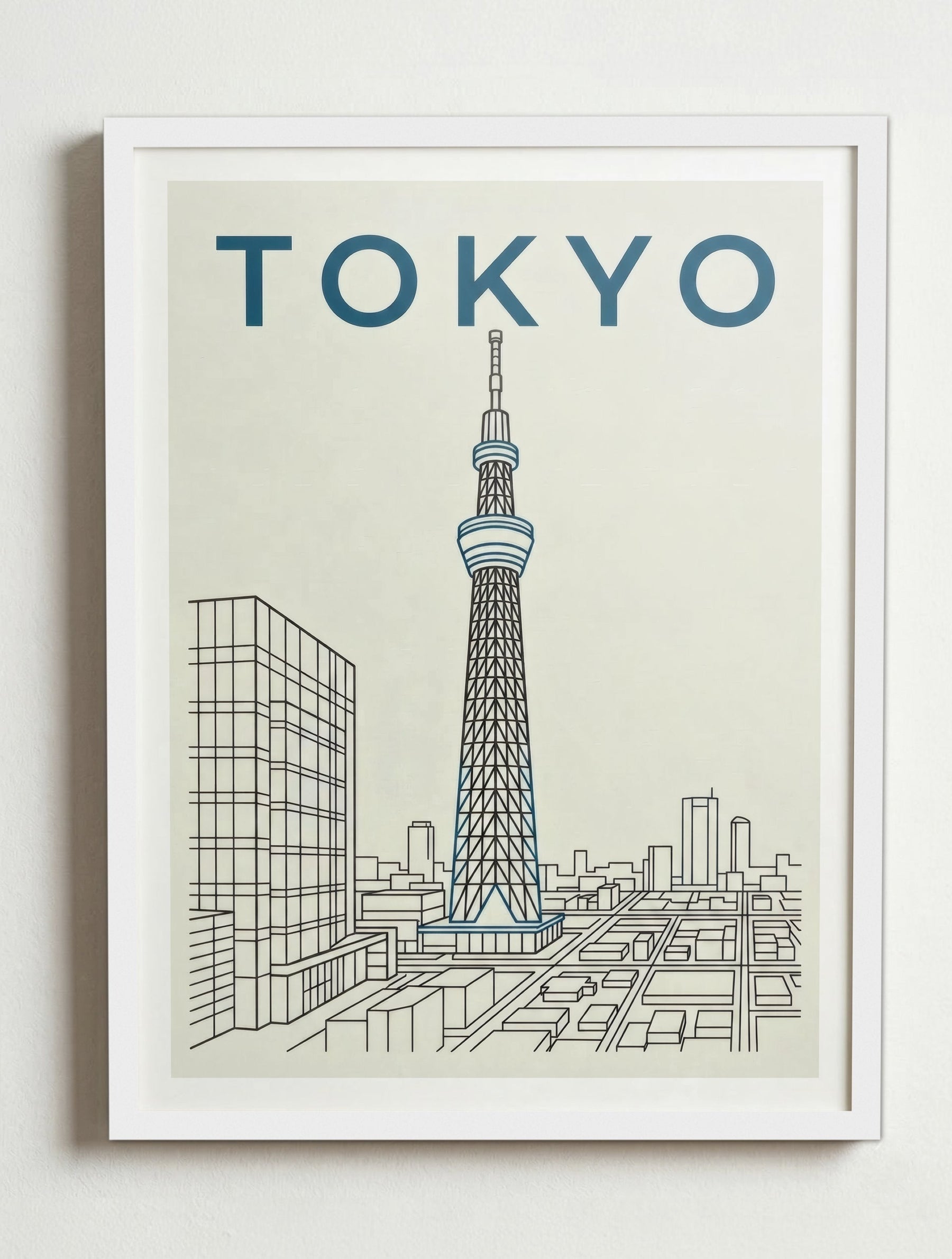 Affiche Tokyo – Cadre blanc