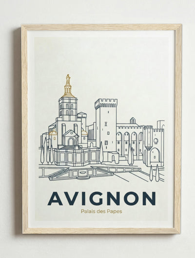 Affiche de Avignon – Cadre bois