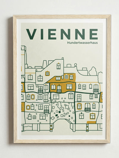 Affiche de Vienne – Cadre bois