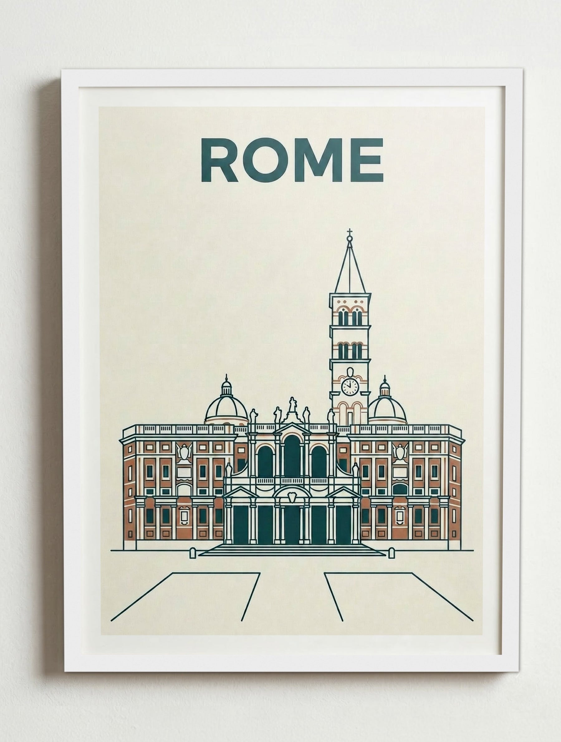 Affiche de Rome – Cadre blanc