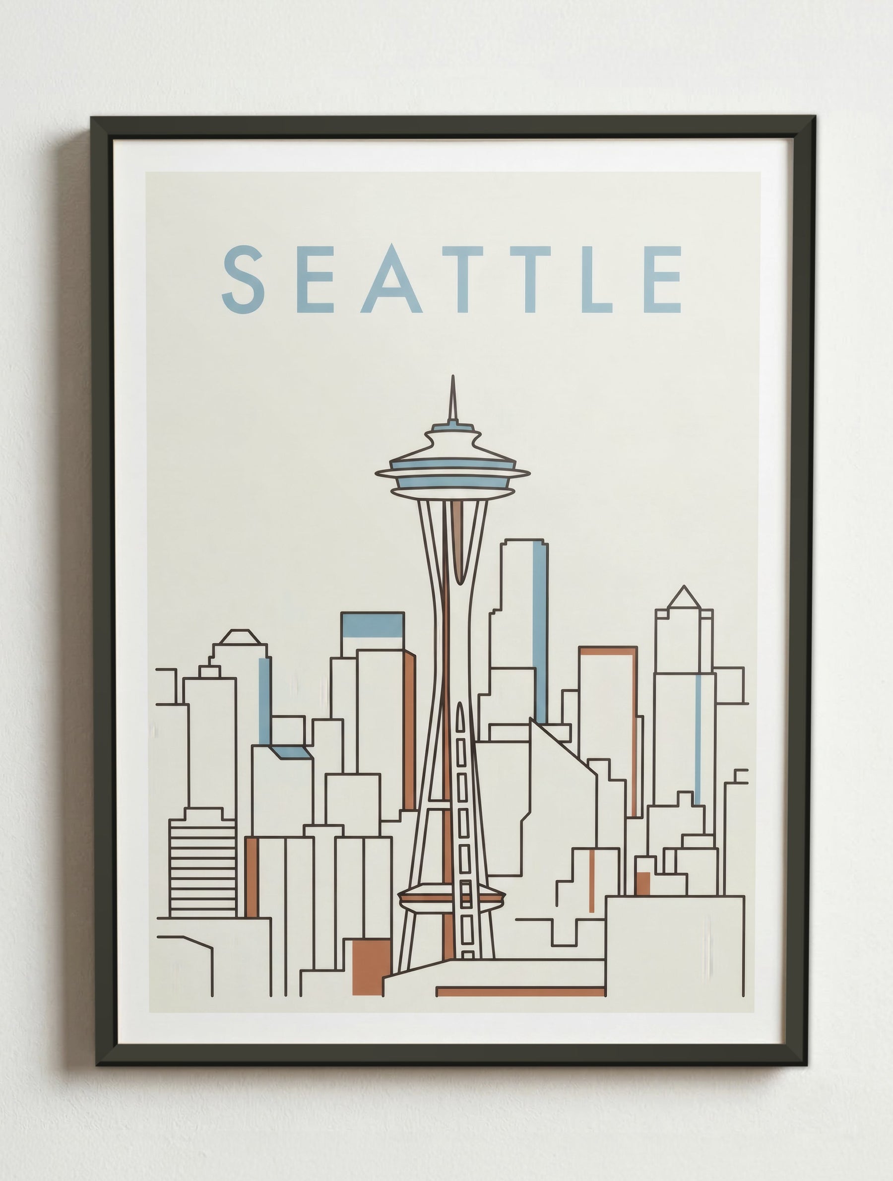 Affiche de Seattle – Cadre métal