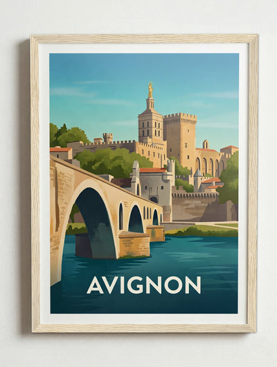 Affiche de Avignon – Cadre bois