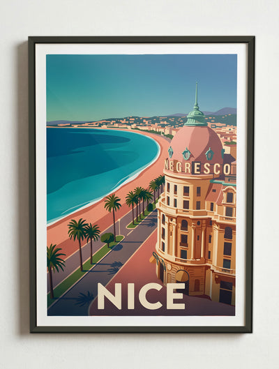 Affiche de Nice - Promenade de Anglais – Cadre métal