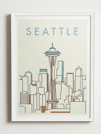 Affiche de Seattle – Cadre blanc