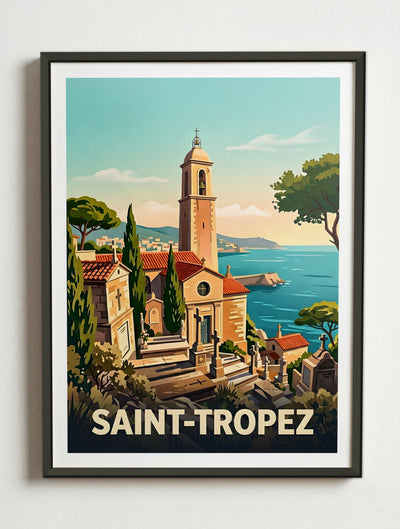 Affiche de Saint-Tropez – Cadre métal