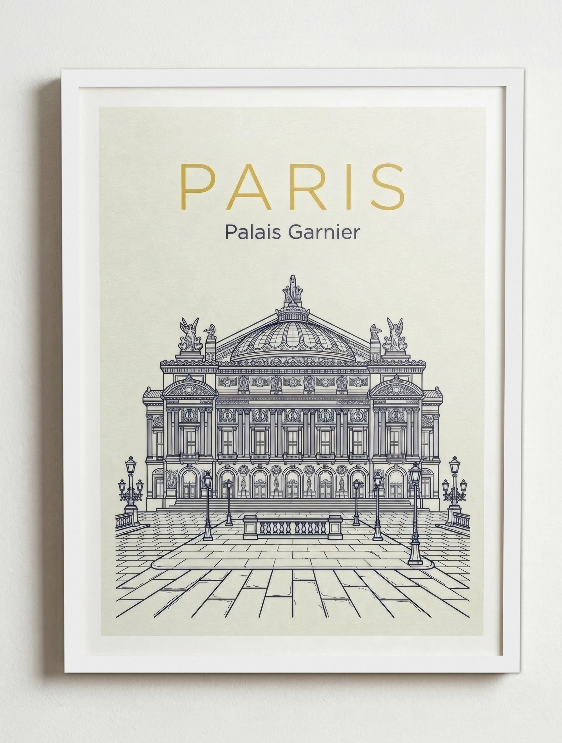 Affiche de Paris – Cadre blanc