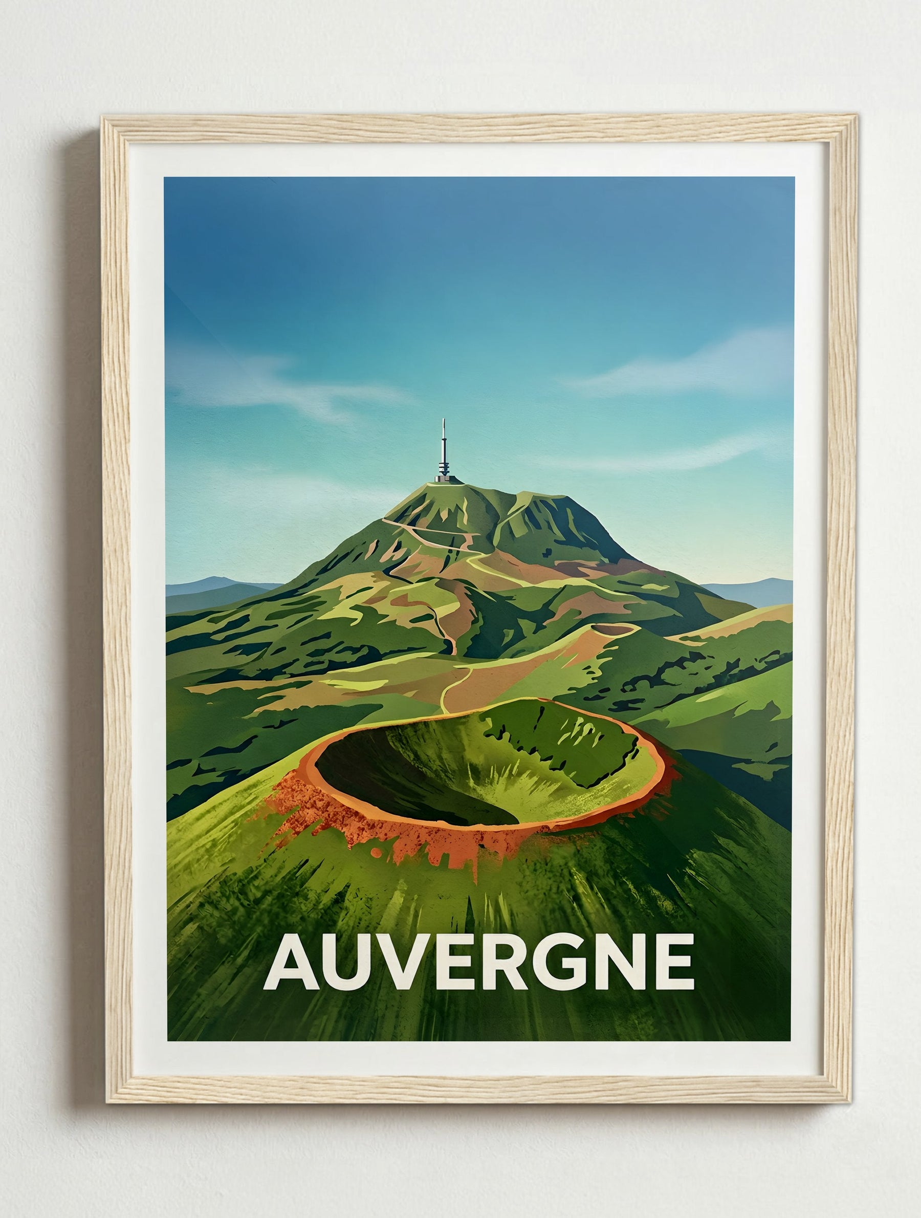 Affiche de Auvergne – Cadre bois