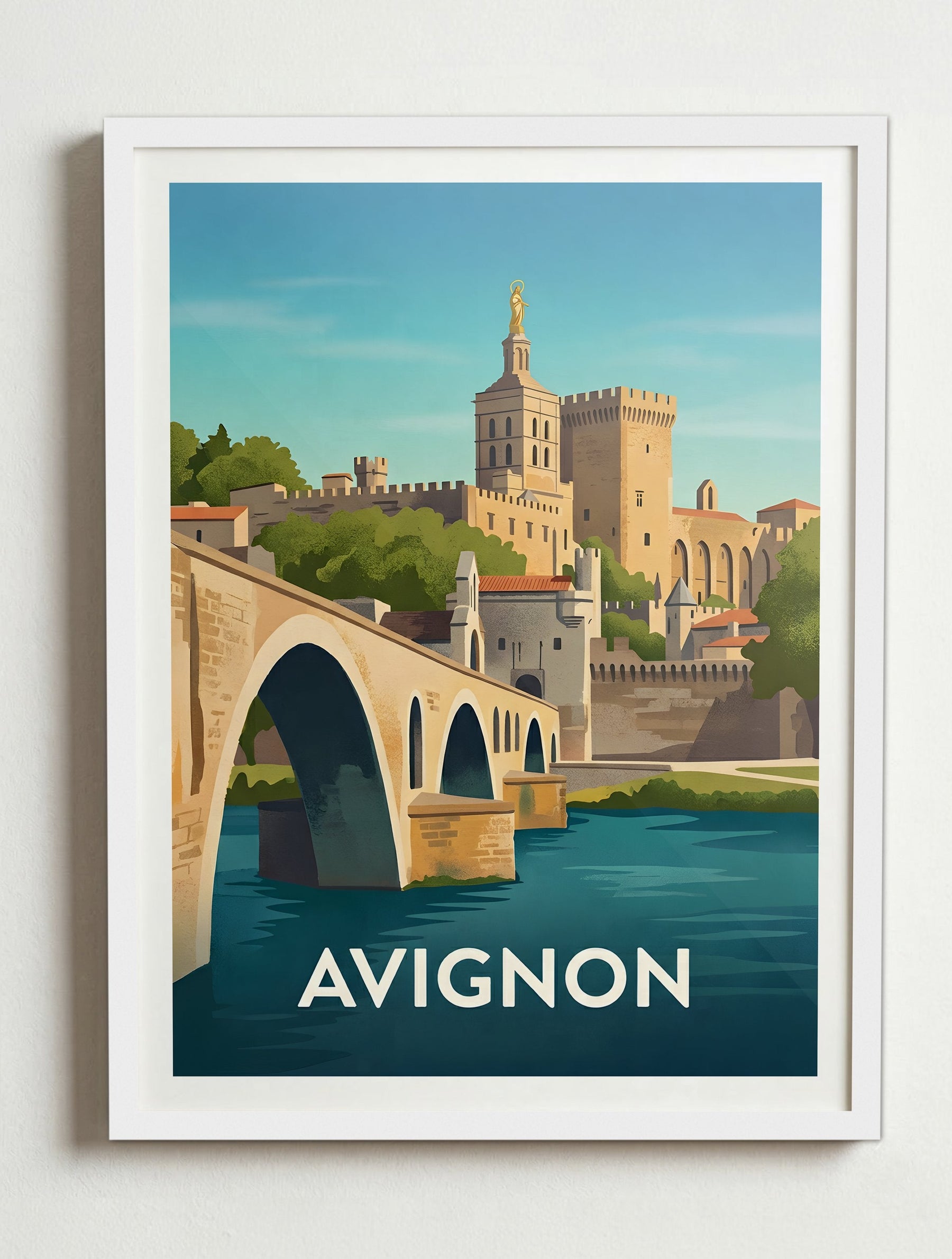 Affiche de Avignon – Cadre blanc