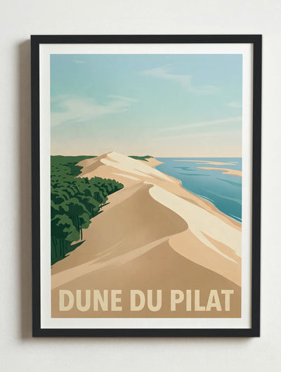 Affiche de la Dune du Pilat – Cadre noir