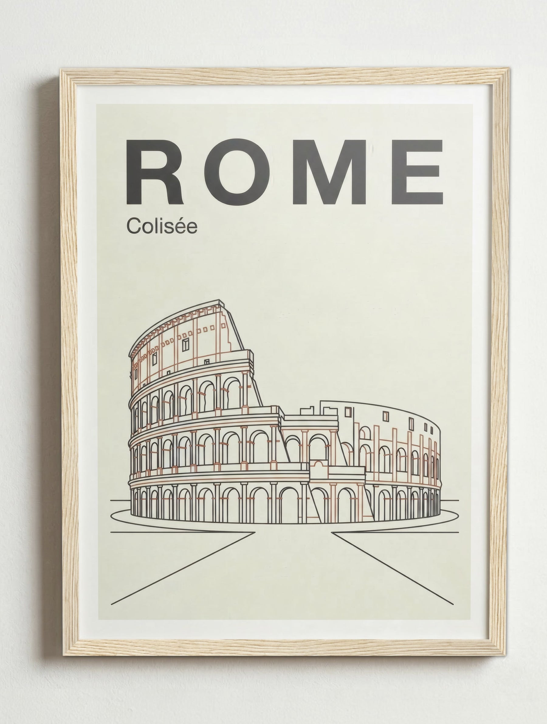 Affiche de Rome – Cadre bois