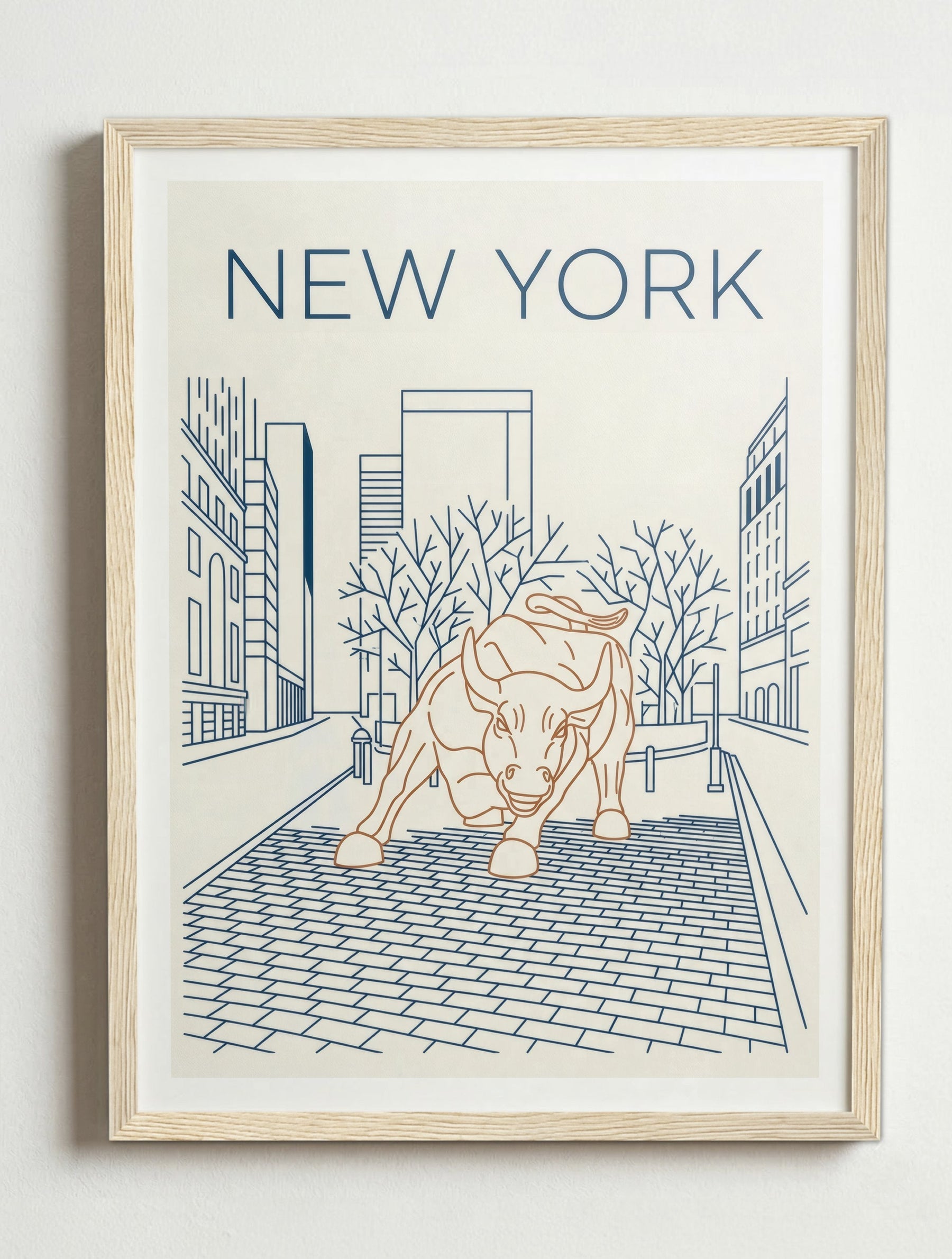Affiche de New York – Cadre bois
