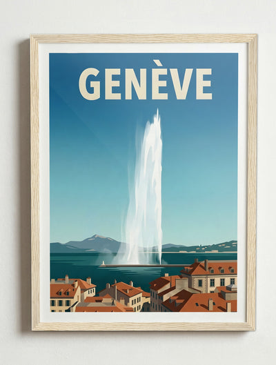 Affiche de Genève – Cadre bois
