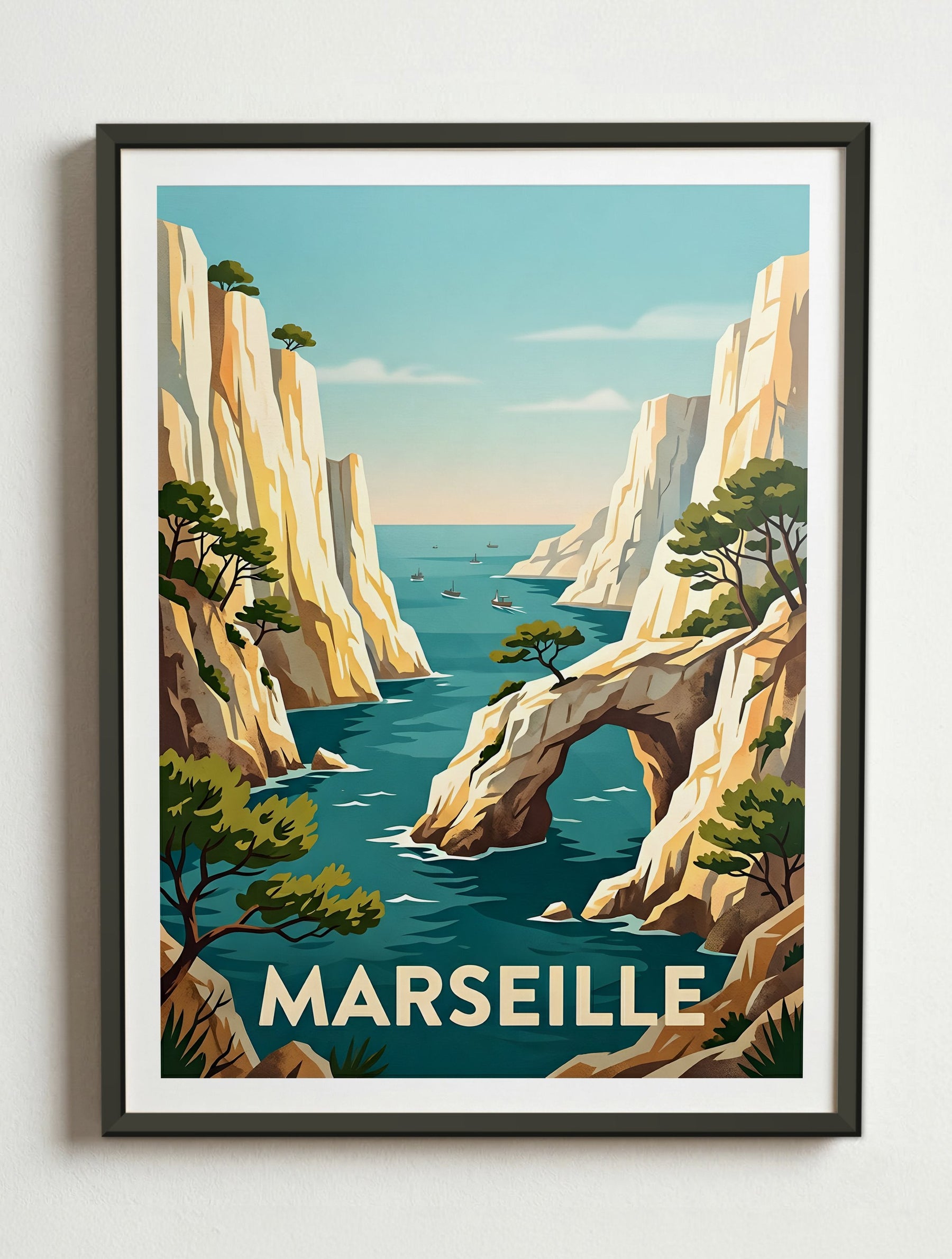 Affiche de Marseille - Parc national des Calanques – Cadre métal
