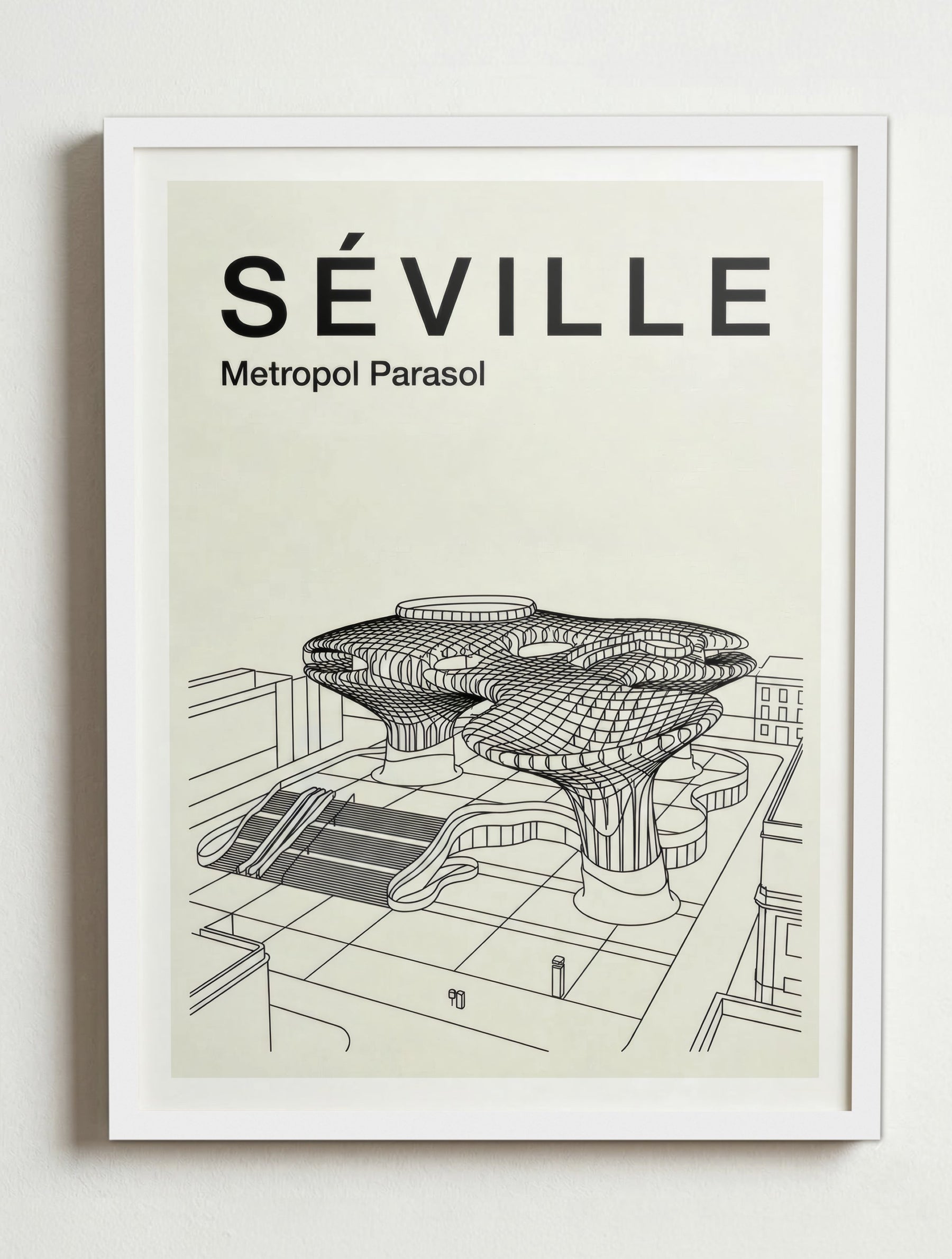 Affiche de Séville – Cadre blanc