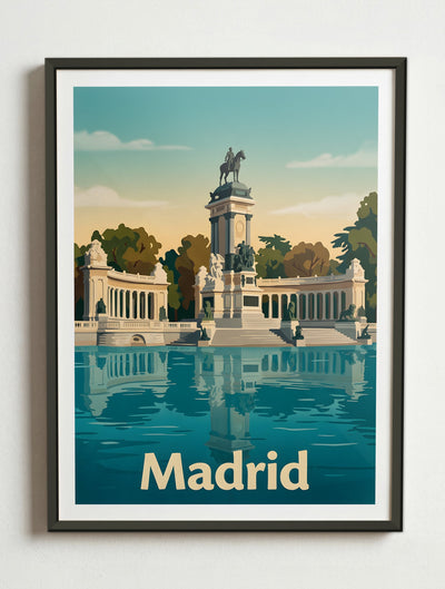 Affiche de Madrid - Parc du retiro – Cadre métal