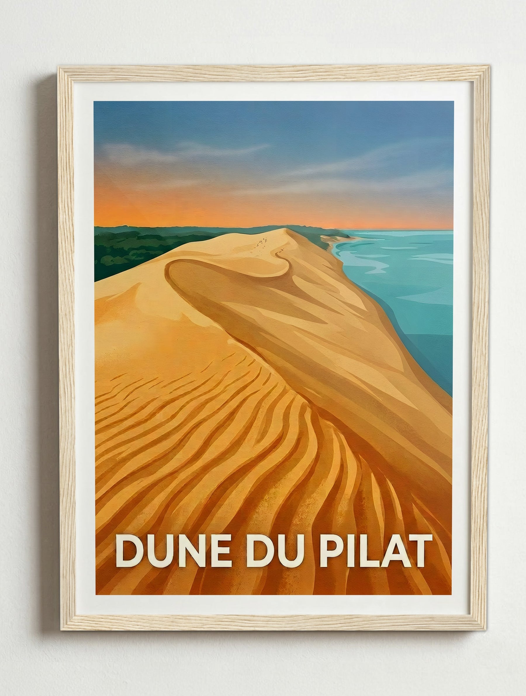 Affiche de Dune du Pilat – Cadre bois