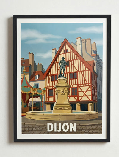 Affiche de Dijon – Cadre noir