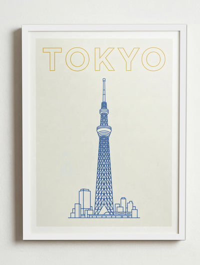 Affiche Tokyo — Tokyo Skytree | Travel Poster – Cadre blanc